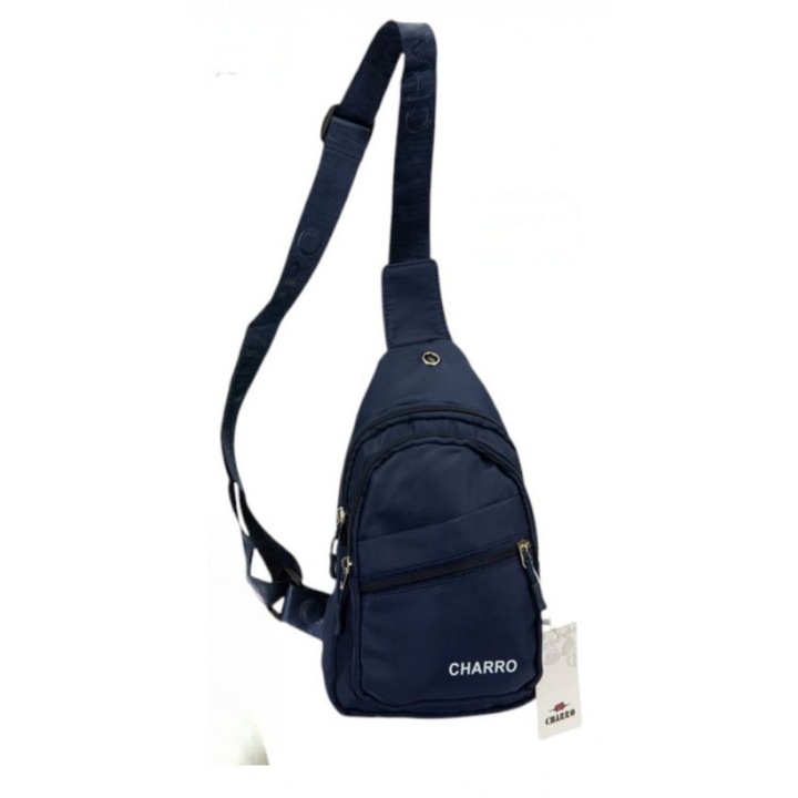 Мъжка чантичка CHARRO crossbody, Едно рамо, Водоотблъскваща, Регулируема, Размер: 30х15 сантиметра, Цвят: Син