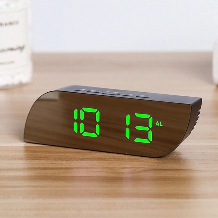 Ceas digital YANYXR, alarma, afisaj mare, negru, 15x7.5x4.5cm