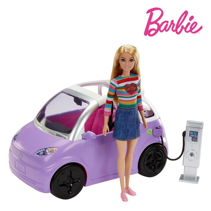 Barbie elektromos autó, szett, kabrió, 30x18,5x18,5cm