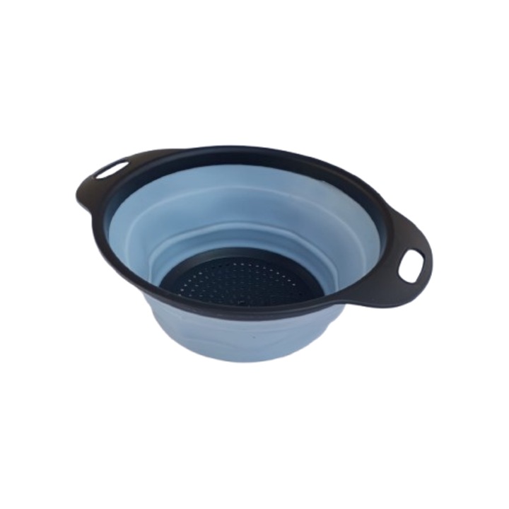 Strecuratoare pliabila pentru fructe si legume, 25 cm, albastru+negru