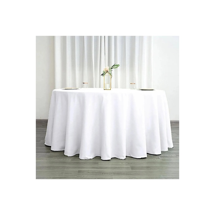 Fata de masa, Zeren Home, Satin, 240cm, Alb