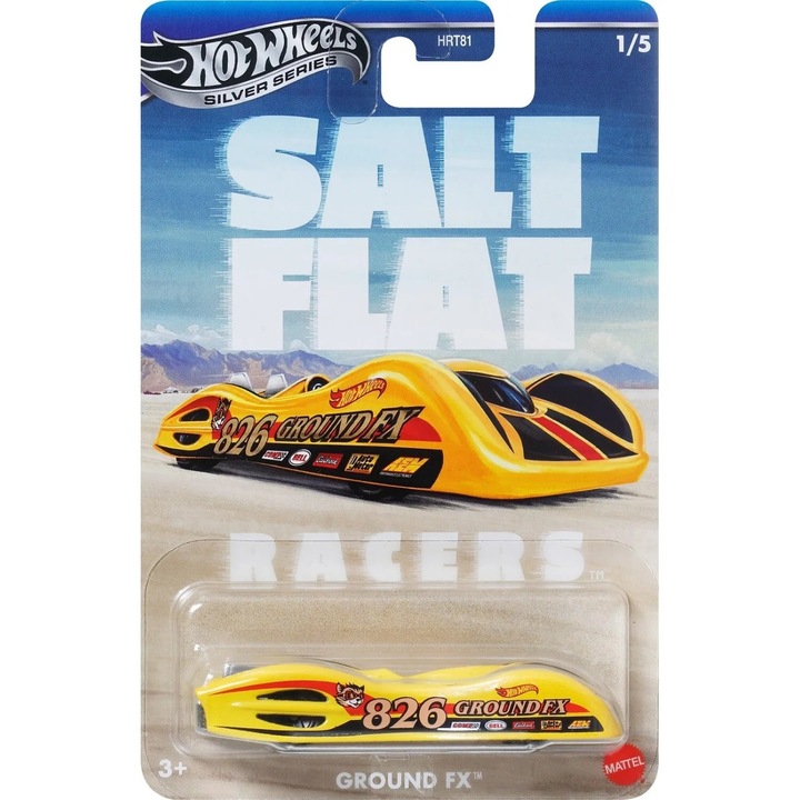 Mattel Hot Wheels kisautó, Silver Series, Salt Flat Racers, Ground FX, 7cm, 3 éves kortól