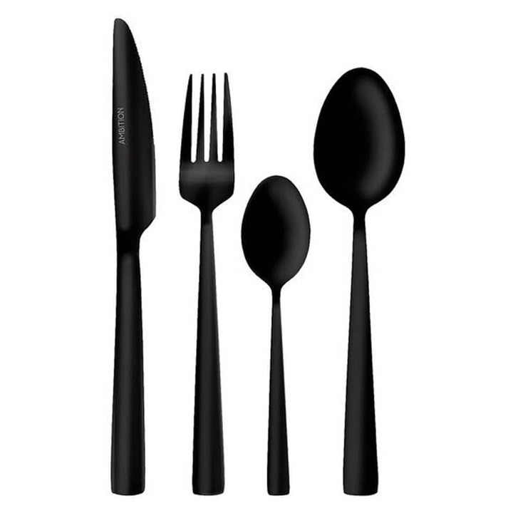 Ambition Madeni evőeszköz készlet 16 részes fekete