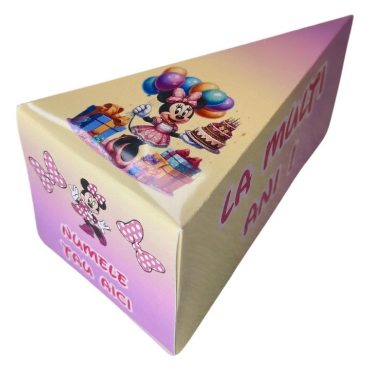 Cutie Felie Tort Model Minnie Mouse Carton Lucios Ambalaj Cadou Petreceri Copii Aniversari