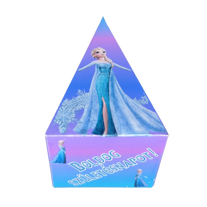 Tortaszelet alakú doboz fényes kartonból Elsa modell 13 x 7 x 6 cm