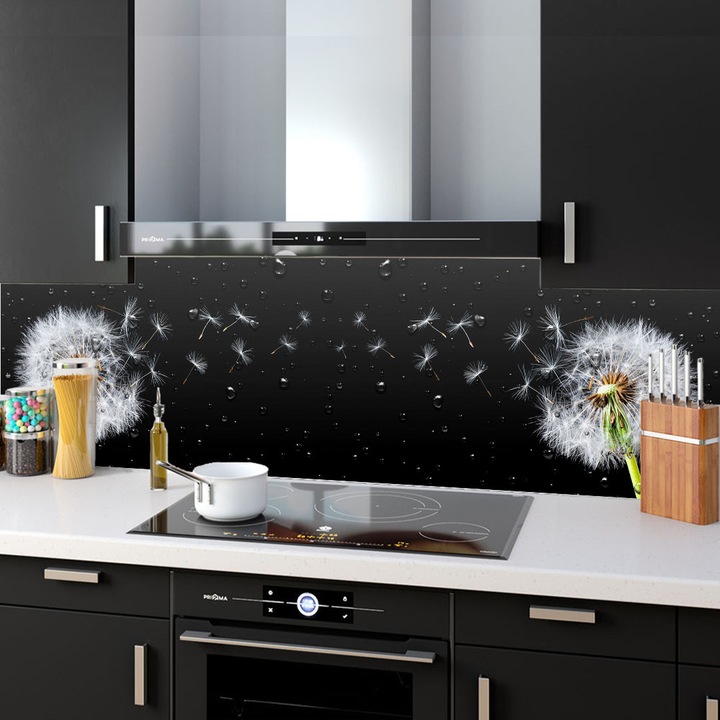 Комплект от 2 декоративни панела от закалено стъкло за кухня, защита за печка, защита срещу пръски, oct055 200x60cm