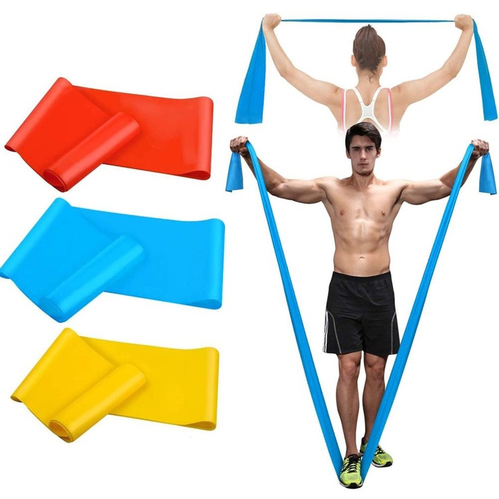 Benzile elastice fara latex Enforose pentru exercitii fizice, set, ecologice, antrenament de forta, yoga, Pilates