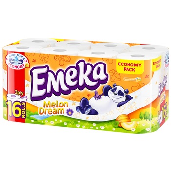 Hartie igienica Emeka, 3 straturi, 16 role, Melon Dream Hartie igienica Emeka, 3 straturi, 16 role, Melon Dream