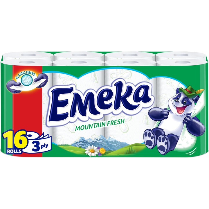 Hartie igienica Emeka Mountain Fresh, 3 straturi, 16 role