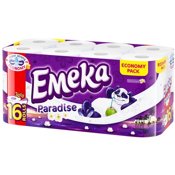 Hartie igienica Emeka, 3 straturi, 16 role, Paradise Hartie igienica Emeka, 3 straturi, 16 role, Paradise