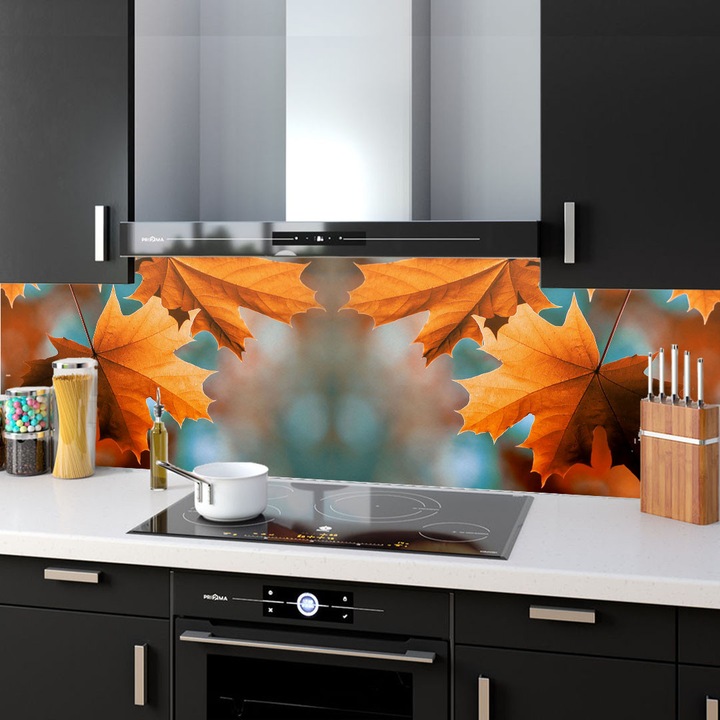 Комплект от 2 декоративни панела от закалено стъкло за кухня, защита за печка, защита срещу пръски, oct056 200x60cm