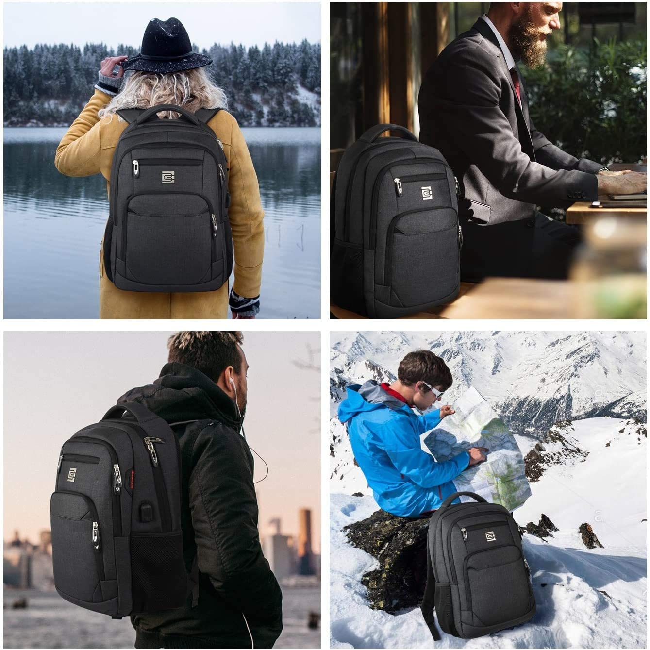 Rucsac pentru laptop de 15,6 inchi, durabil si usor, pliabil si rezistent la rupere si apa, cu buzunar antifurt ascuns pentru utilizare zilnica si aventuri in aer liber