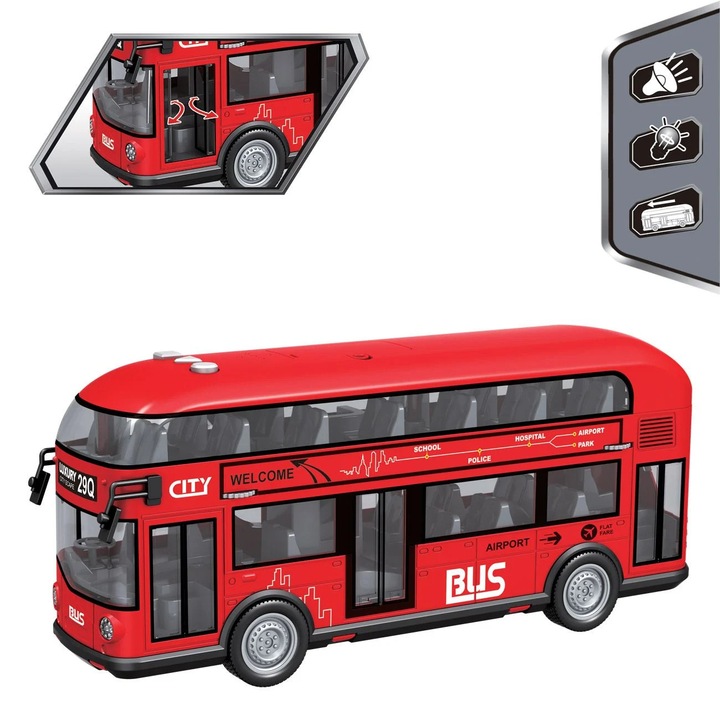 Autobuz de Oras cu Doua Etaje Sunet & Lumini