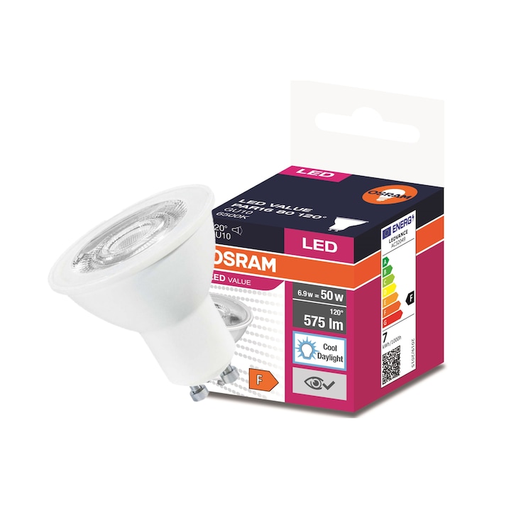 LED крушка Osram, GU10 6.9W, 6500K, 575lm