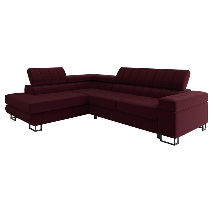 Coltar rabatabil Wales Premium Stanga, MIRJAN 24, rosu rubiniu, 203x271x71 cm