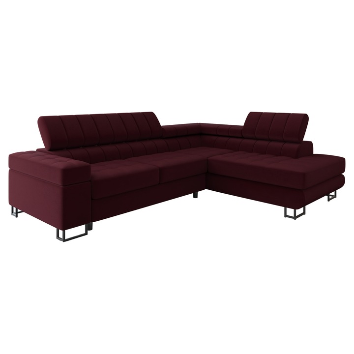 Coltar rabatabil Wales Premium Dreapta, MIRJAN 24, rosu rubiniu, 203x271x71 cm