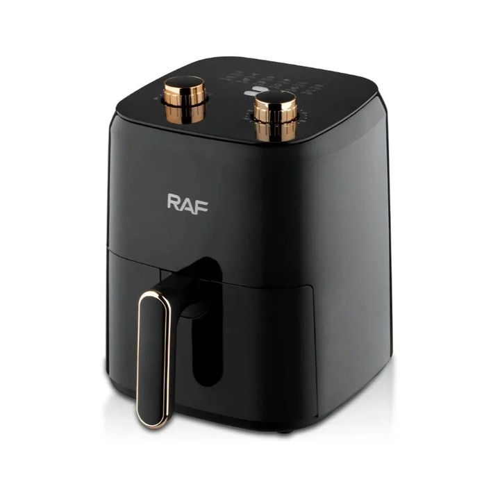 Friteuza cu aer cald Air Fryer, RAF R5237, 1300 W, 3 L, 12 programe, 25x20x28 cm, negru