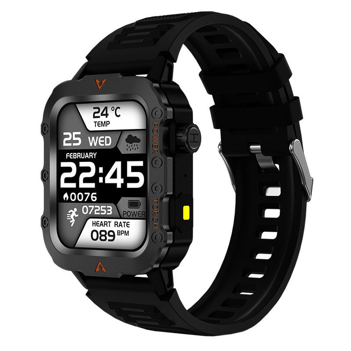 Laxasfit Q11 Okosóra, fekete - magyar menüvel, Pulzusmérés, alvás, időjárás és véroxigénszint-monitorozás WLM-136