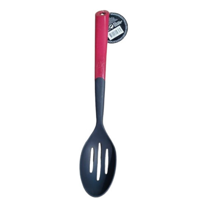 Koopman perforált kanál, műanyag, 31 cm, piros