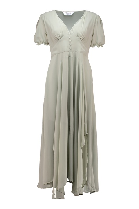 ZABAIONE, Rochie cu imprimeu si decolteu in V, Verde pal