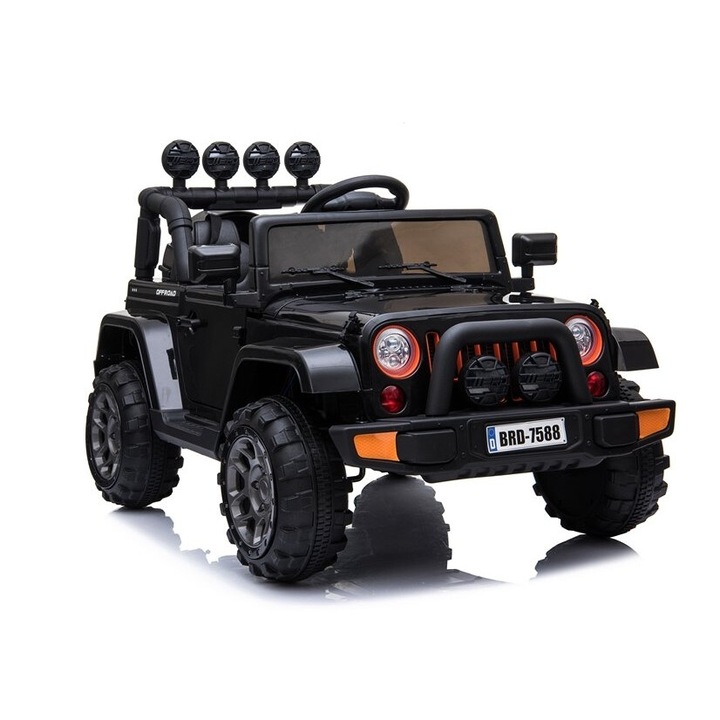 Masina electrica pentru copii Jeep BRD-7588, 4x4, negru, cu telecomanda 2.4G, 12V