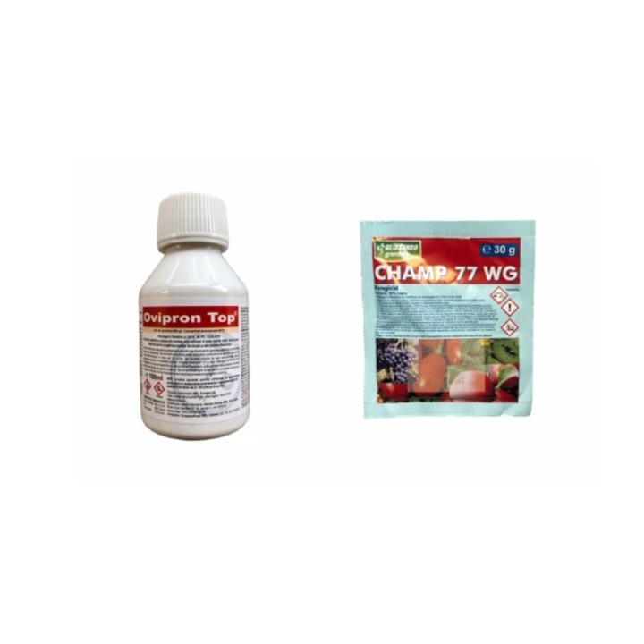 Pachet ulei mineral OvipronTop, 100 ml + Fungicid Champ77 WG, 30 g