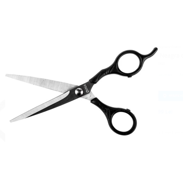 Foarfece de Tuns AAA, Negru, Inox, Manere Plastic