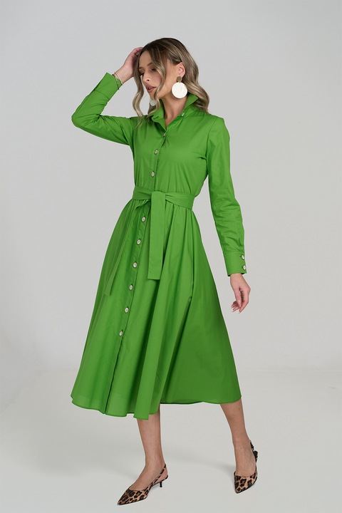 Couture de Marie, Rochie-camasa cu cordon Klara, Verde marin