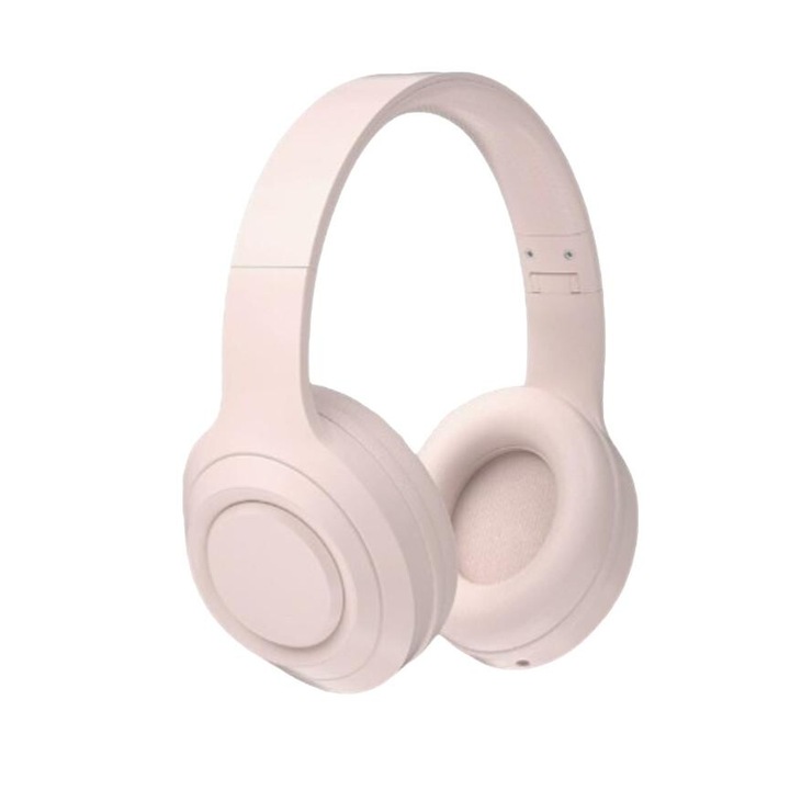 Casti wireless DR-58, roz, Bluetooth 5.0, reducere automata a zgomotului, design pliabil