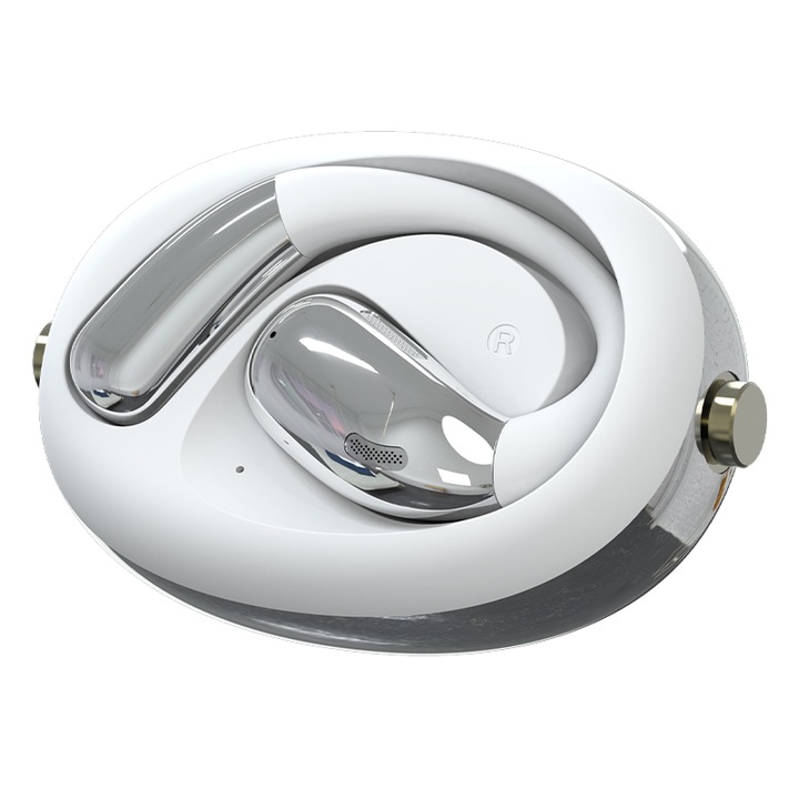 Casti wireless Bluetooth 5.4, alb, design simplu, sunet de inalta definitie