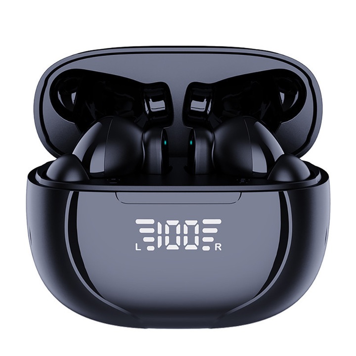 Casti wireless Bluetooth 5.4, sunet de inalta definitie, anulare inteligenta a zgomotului, culoare mata, autonomie 10 ore