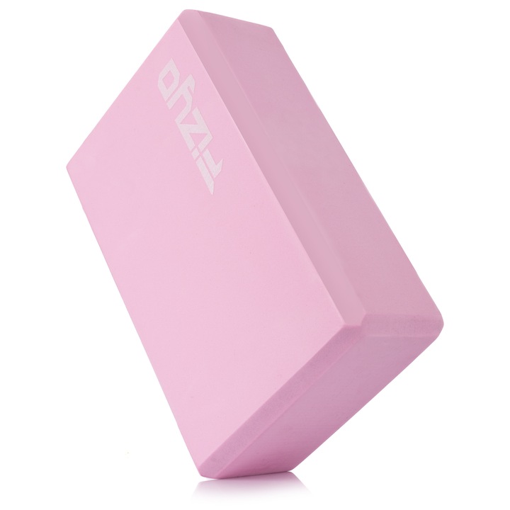 Тухла за йога Fizyo 23 x 15 x 7cm, за пилатес, фитнес, устойчив, 118g, Розов