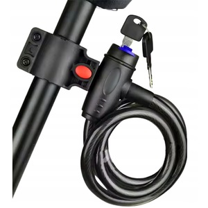 Lacat pentru bicicleta Rocket, cablu de siguranta rezistent in forma de bucla cu cheie, metalic, negru, lungime 85 cm, grosime 0.7 cm. Include 2 chei si suport pentru transport