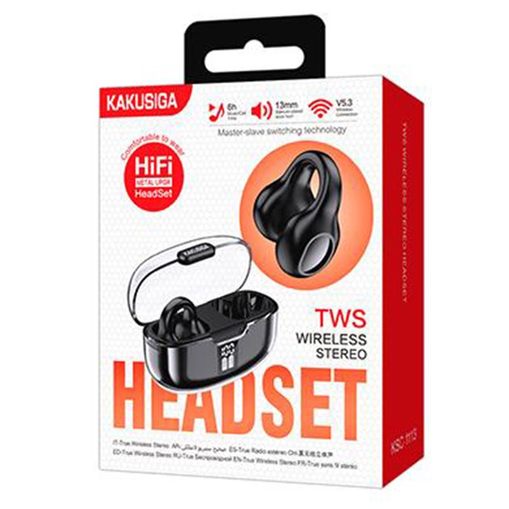 Kaku vezeték nélküli fülhallgató, (KSC-1113), BT 5.3, 180 órás készenléti állapot, 300 mAh, Jiaer, fekete