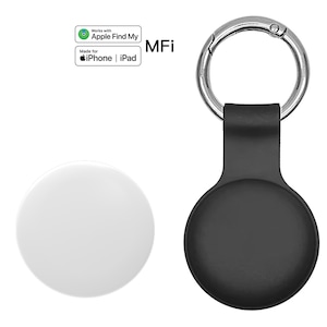 Smart Tag cu Husa inclusa, Localizare GPS, Dispozitiv antipierdere, Compatibil Apple Find My, Alb