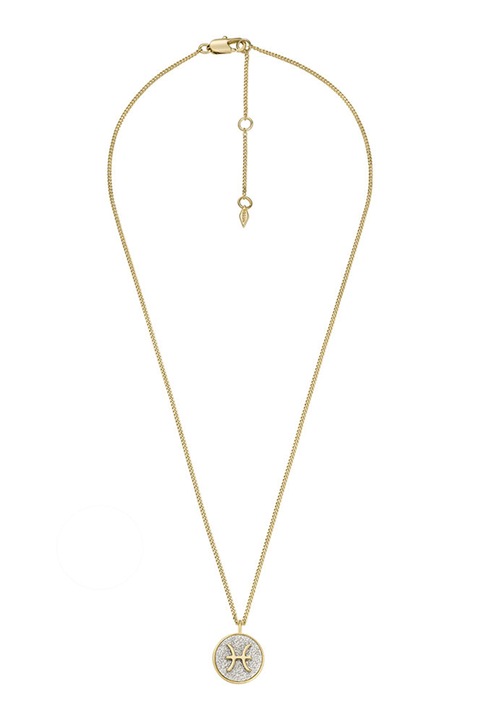 Fossil, Colier cu pandantiv cu semn zodiacal, Auriu