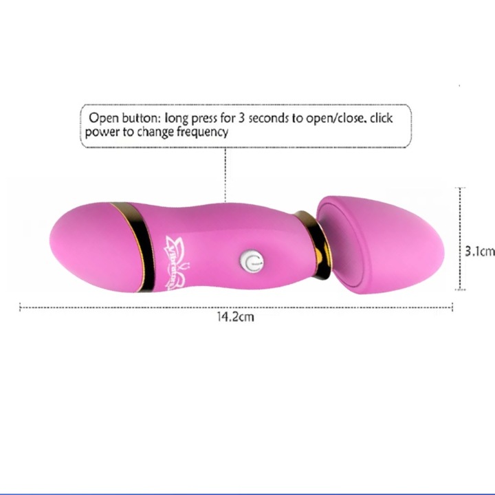 G-pont vibrátor, 12 intenzitású, hordozható, rózsaszín