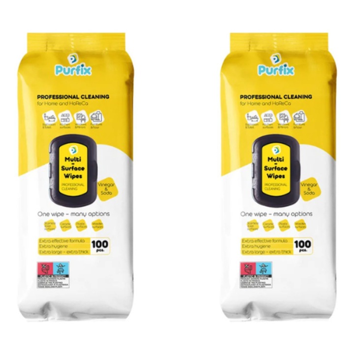 Servetele umede Multisuprafete PURFIX 2 X 100 buc, 200 bucati