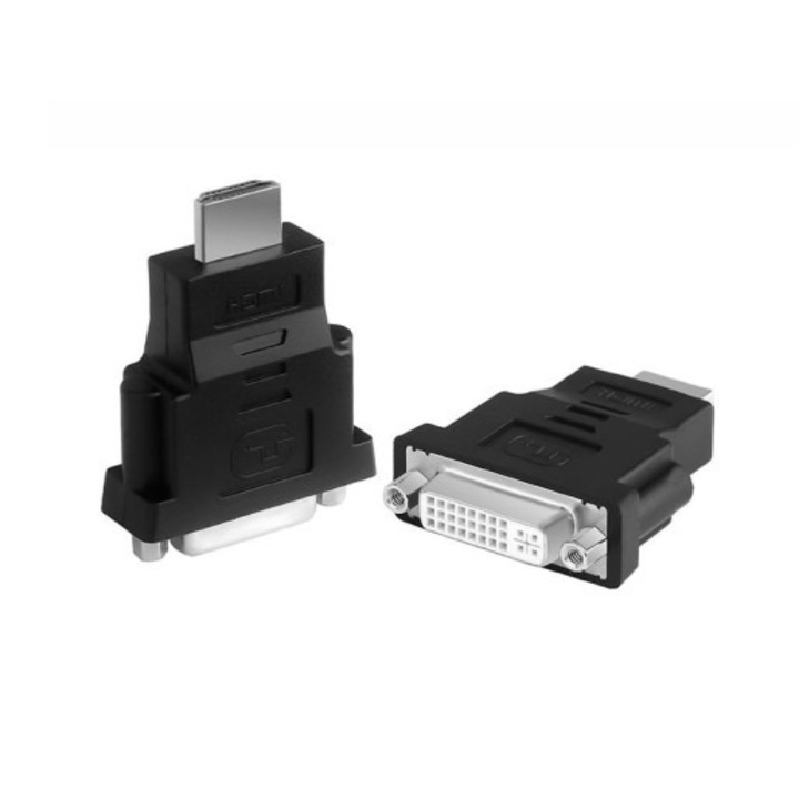 Adaptor universal HDMI tata - DVI mama, 24+5, negru/argintiu, Dactylion®