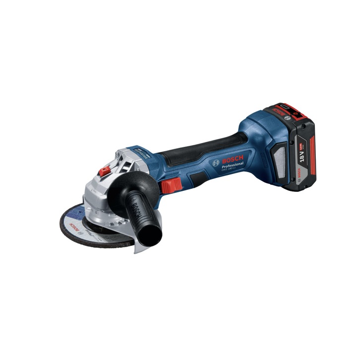 Polizor unghiular, fara perii, Bosch Professional GWS 180 LI, cu 1 acumulator, 18 V, 4 Ah