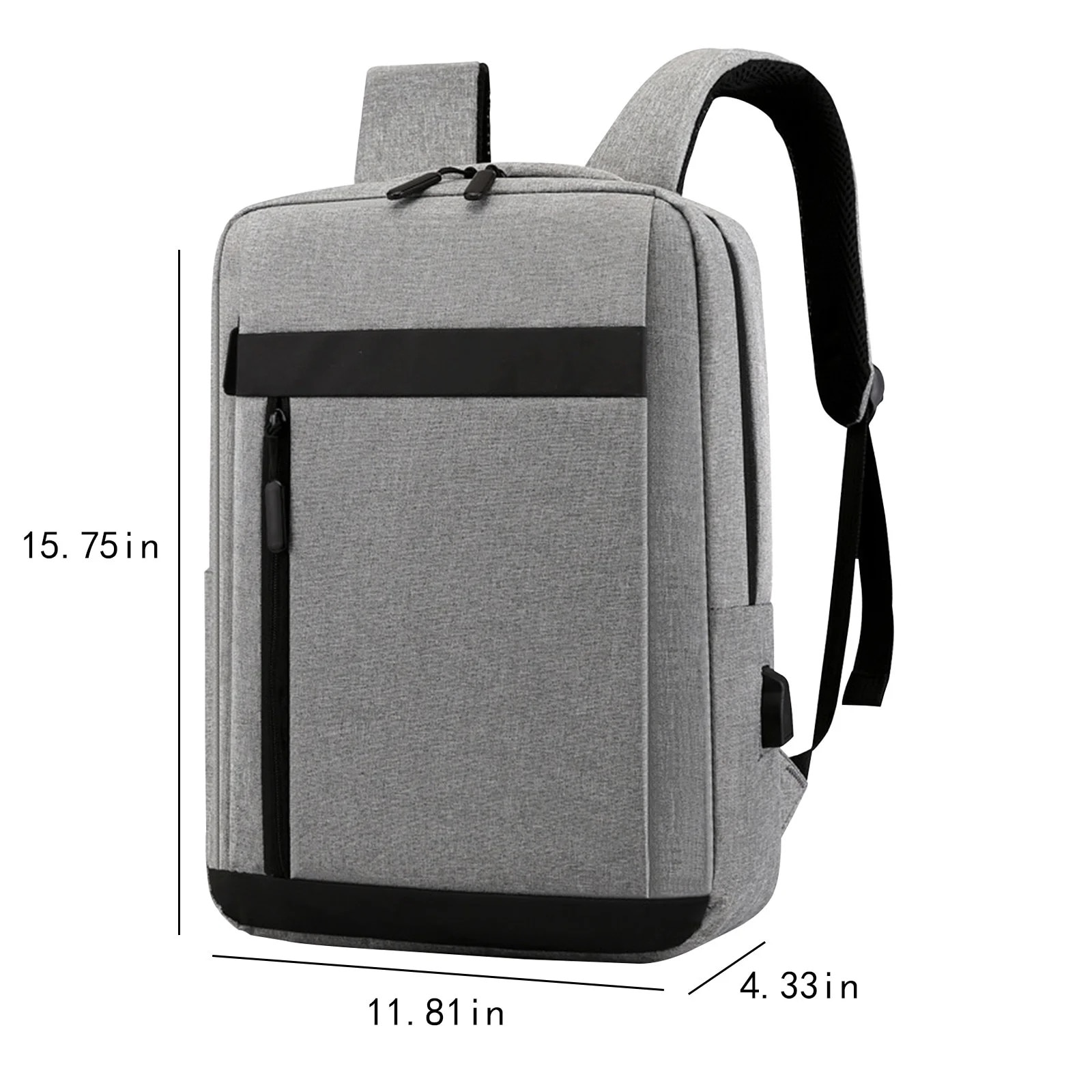 Rucsac business cu port USB, gri, 40x30x11cm