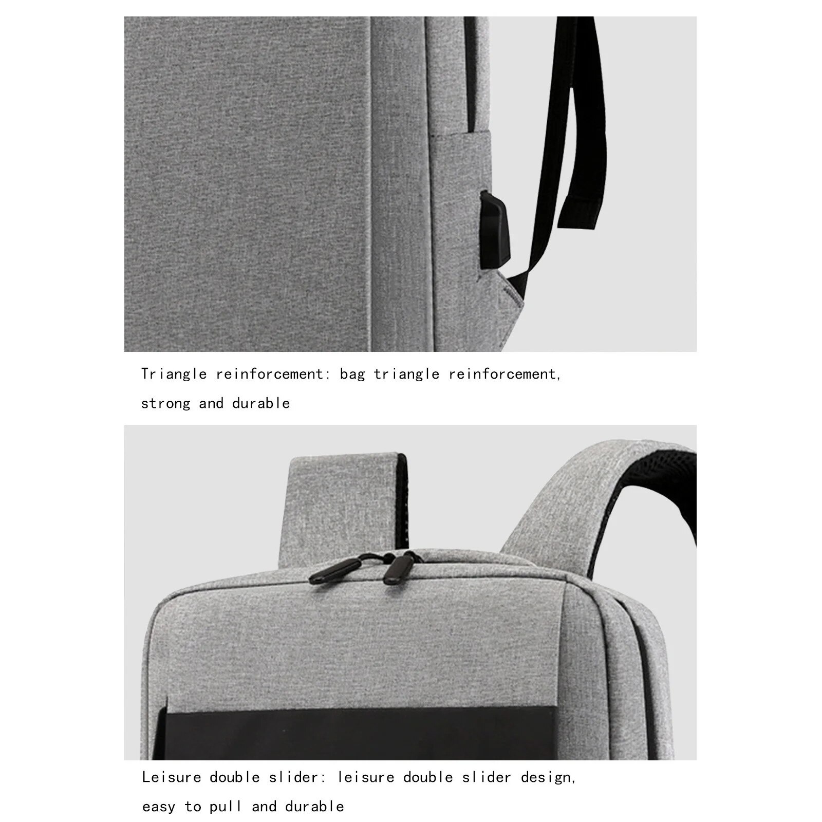 Rucsac business cu port USB, gri, 40x30x11cm