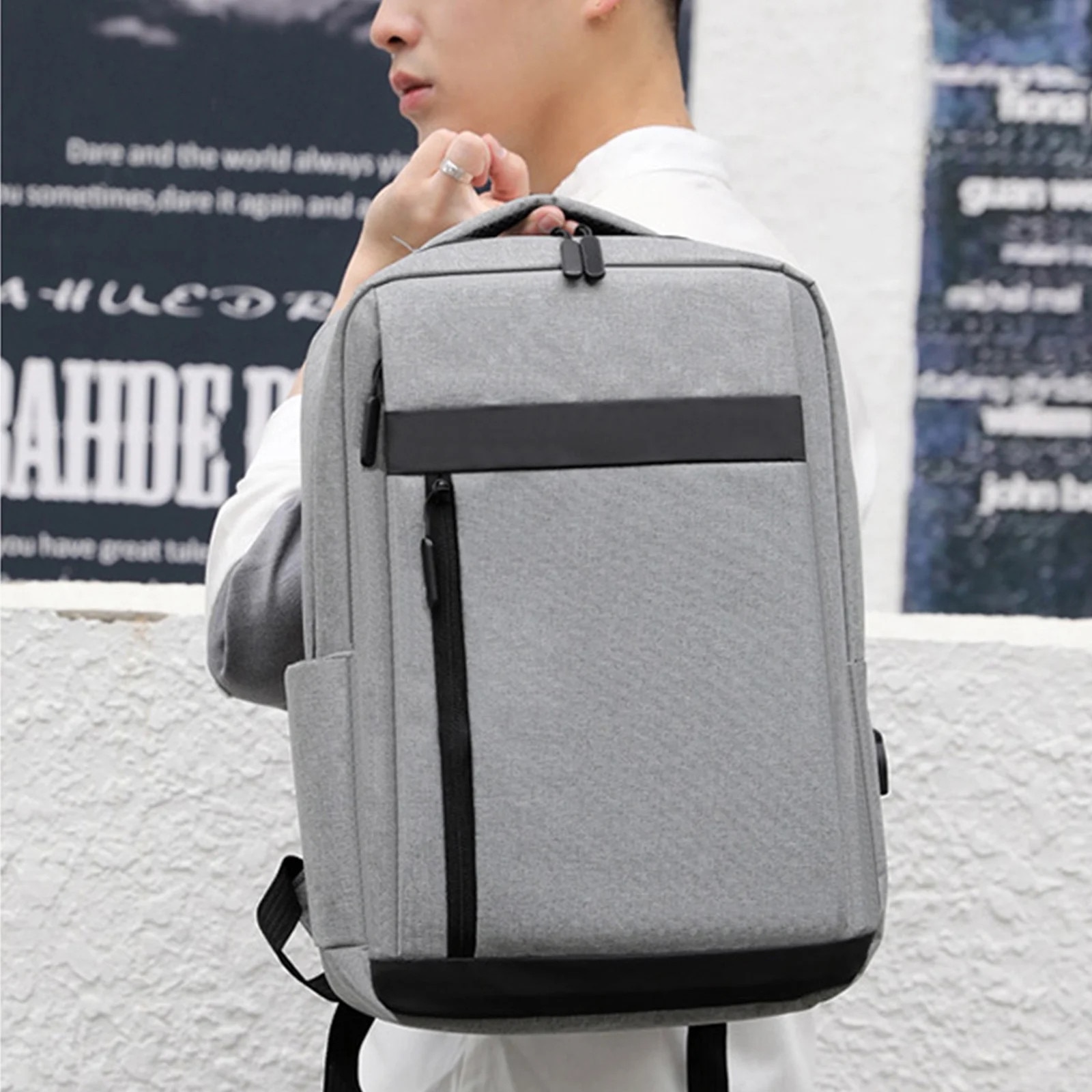 Rucsac de afaceri, impermeabil, pentru calatorii, suport pentru laptop de 15.6 inch, cu port USB, 40x30x11cm, multicolor