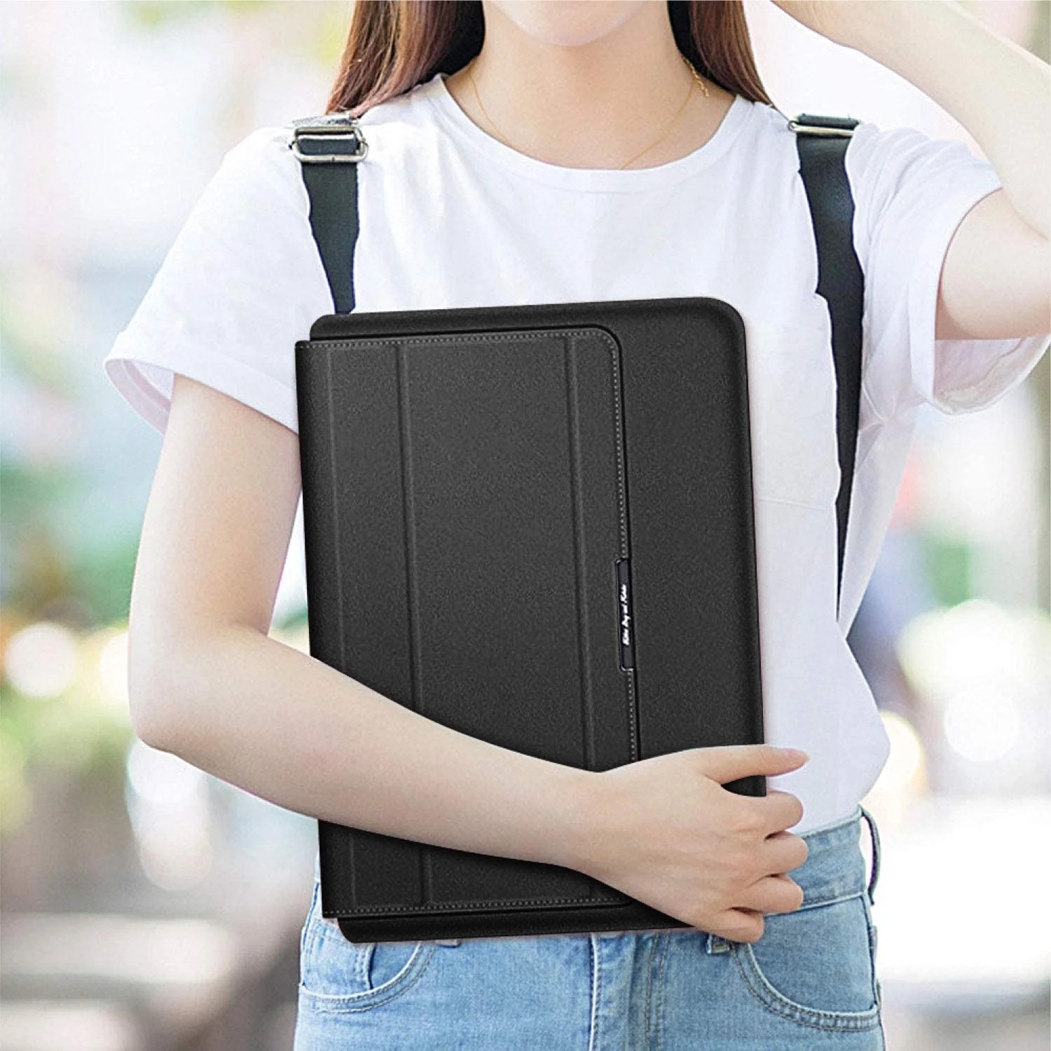 Husa protectoare pentru laptop 13-13.5 inch cu suport, PU moale, multicolor