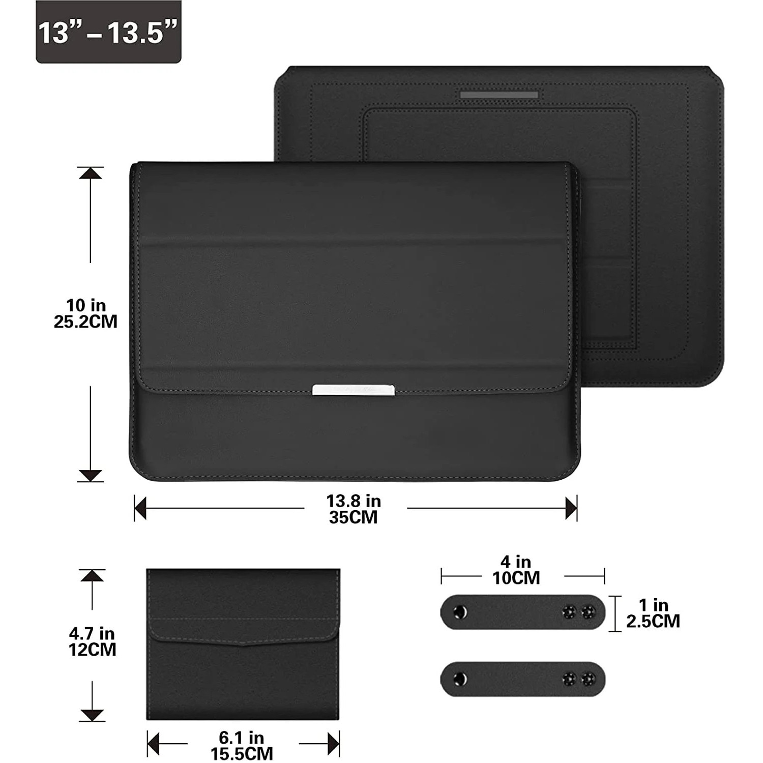 Husa protectoare pentru laptop 13-13.5 inch cu suport, PU moale, multicolor