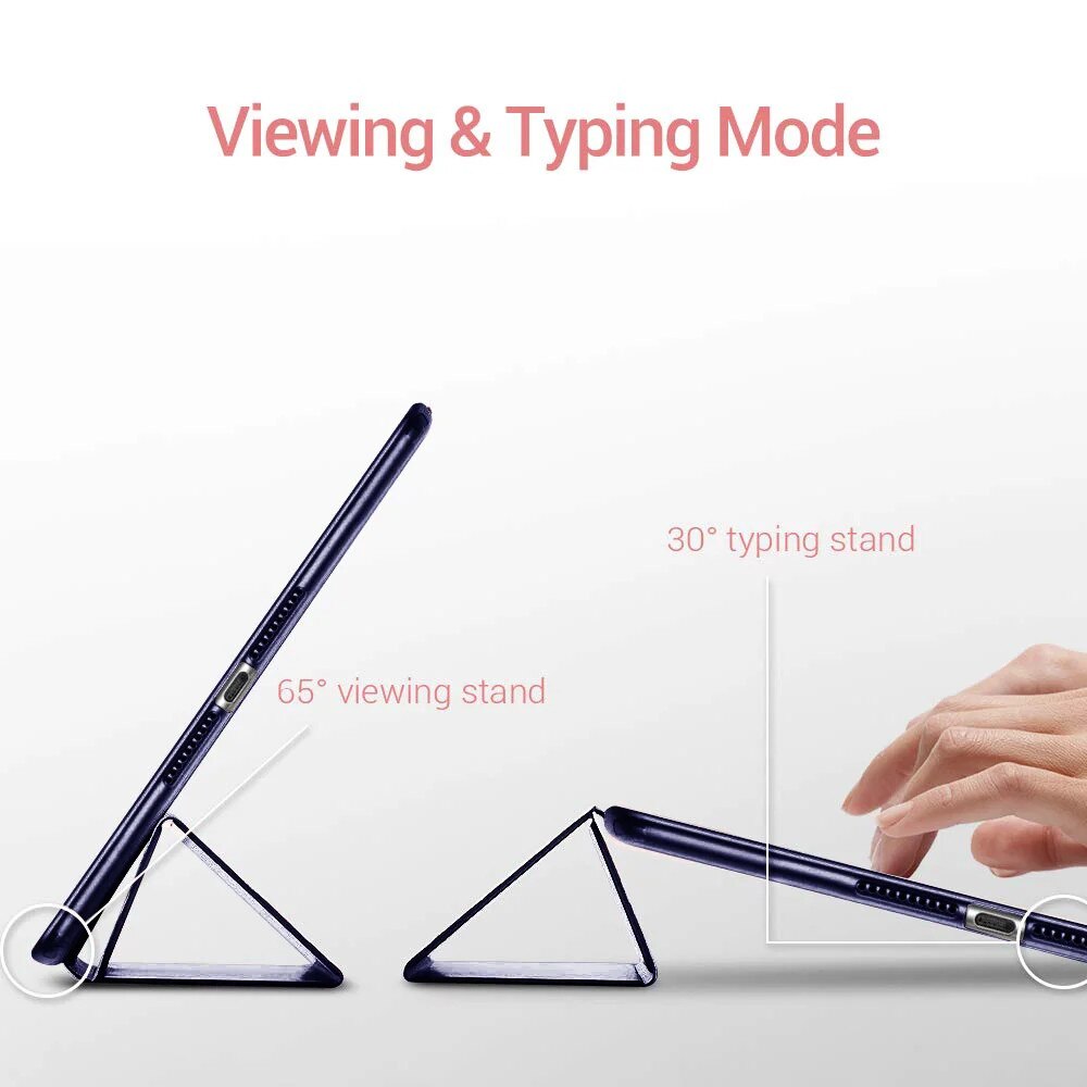 Husa tableta, Slim, multicolor, pentru iPad Mini 5, design flexibil TPU, functie auto sleep/wake, suport vizionare/tastare