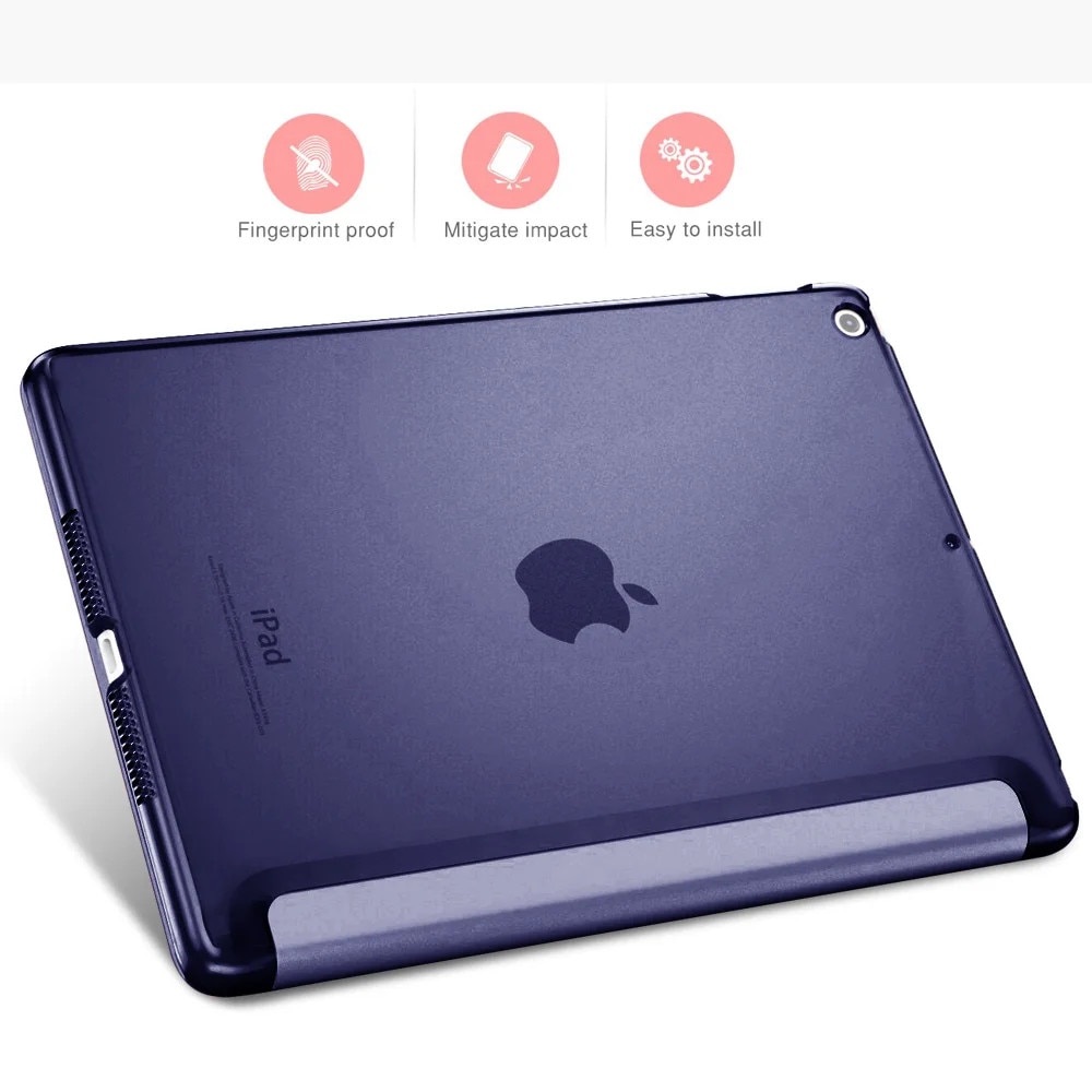 Husa tableta, Slim, multicolor, pentru iPad Mini 5, design flexibil TPU, functie auto sleep/wake, suport vizionare/tastare