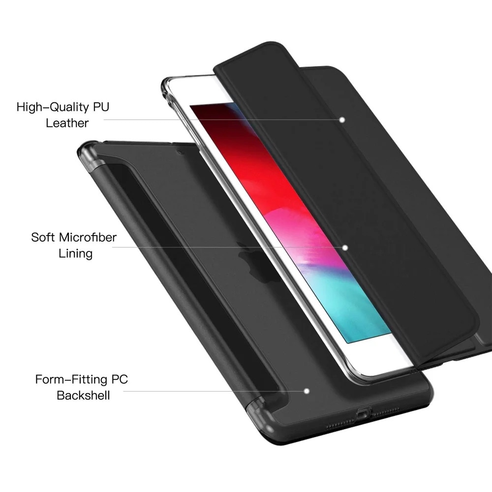Husa tableta Smart Case pentru iPad Air 10.5", multicolor, material PU leather + microfiber, ultra-subtire, functie auto sleep/wake