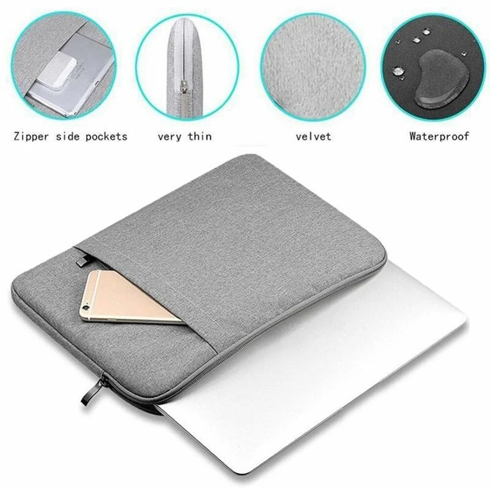 Husa laptop 12/13/15inch, multicolor, nylon, design cu fermoar, antisoc, 32x21x3cm/35x25x3cm/38x27x3cm