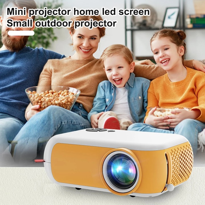 Videoproiector mini, 3D sunet surround, rezolutie inalta, multicolor, 13.5x9.7x5cm